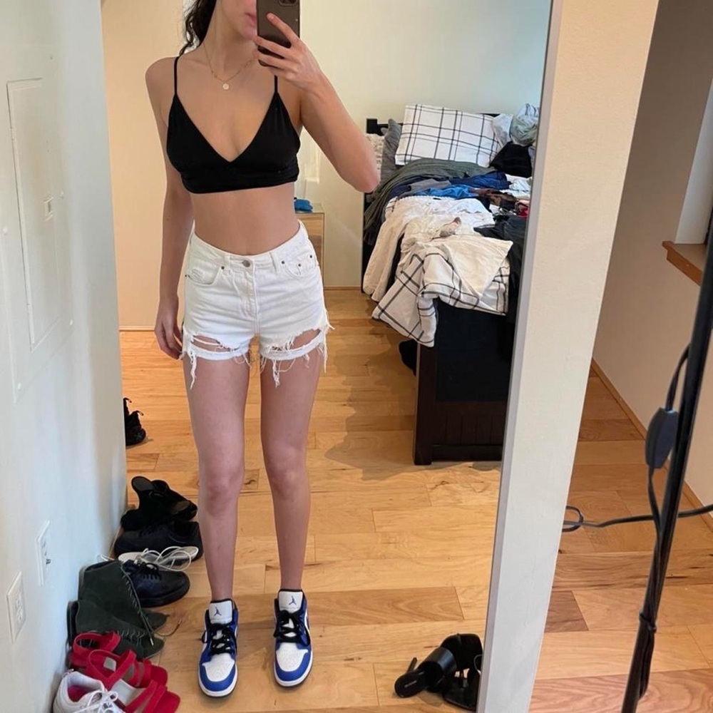 Topshop White Jean Shorts